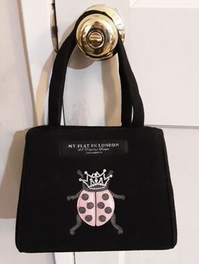 My Flat in London Black Tote with Pink Ladybug Crown